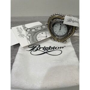 Brighton Heartbeat Silver Heart Desk Clock G20112 Time is Lifes Heartbeat NOS